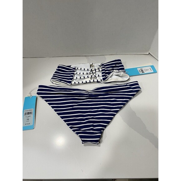 Beach Bunny Stephanie Reversible Full Bikini Striped Size SM *flaws* NWT - Picture 3 of 11